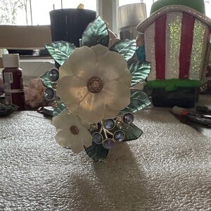 Elegant White and Magnolia Floral Accent Wallflower